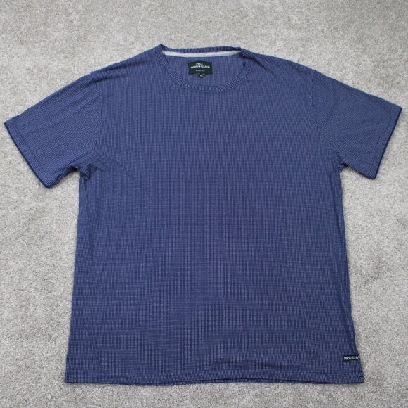 Rodd & Gunn Sports Fit Shirt Mens XL Blue Geometric Cotton S/S Crewneck Pullover - Picture 1 of 14